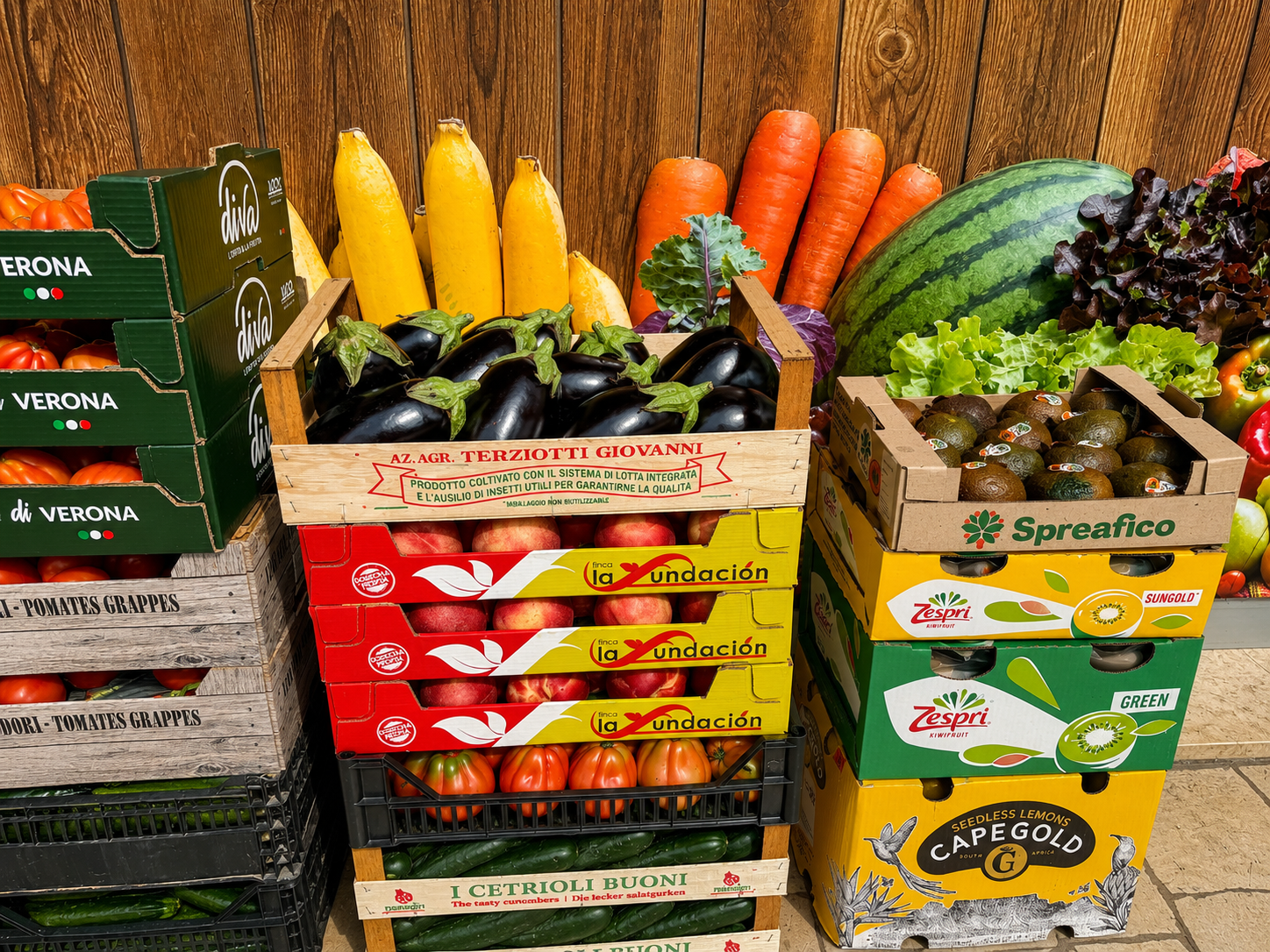 Cassetta di frutta e verdura fresca per bar e ristoranti